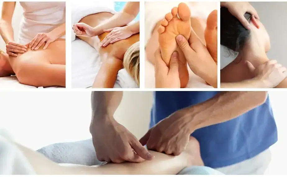 Gentle manual therapy techniques being applied to a patient's leg and foot in a clinical setting.