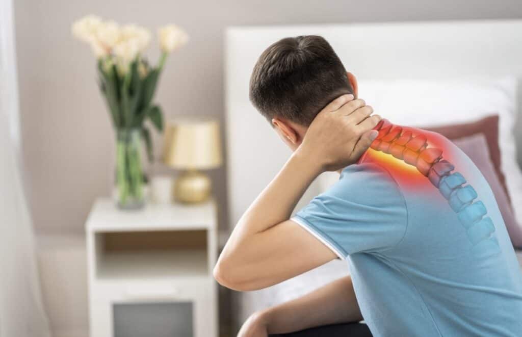 Neck pain relief with manual cervical traction therapy at DX Physio Sydney.