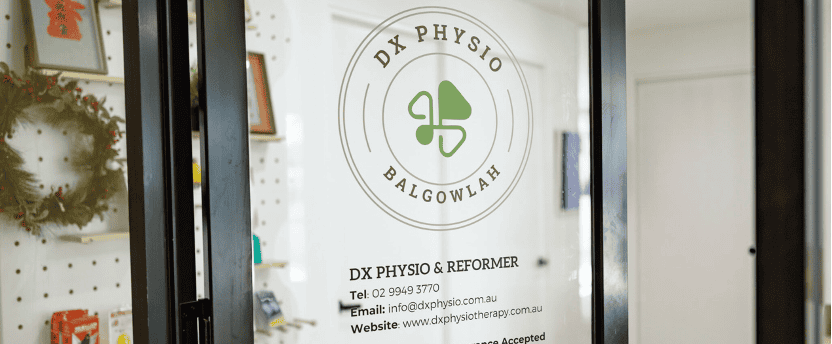 Pelvic floor physiotherapy clinic sign at DX Physio Balgowlah and Cremorne Sydney.